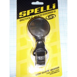 Зеркало Spelli SBM-4066 Black, круглое, крепление на хомуте